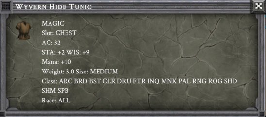 WYVERN HIDE TUNIC item card